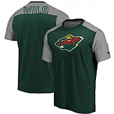 Minnesota Wild Fanatics Branded Iconic Blocked T-Shirt GreenHeathered Gray,baseball caps,new era cap wholesale,wholesale hats